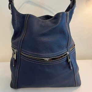 Navy Leather Tignanello Handbad